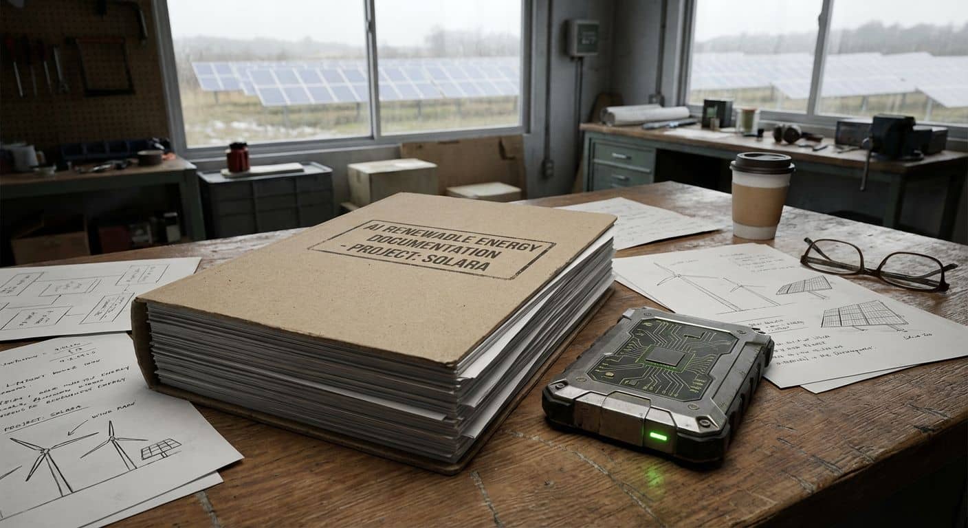 AI for Renewable Energy: Commissioning Documents and Performance Monitoring